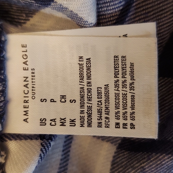 AMERICAN EAGLE | PLAID FLANNEL SHIRT | SIZE SMALL - Picture 5 of 6